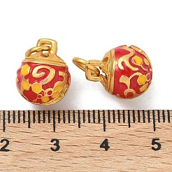 Weihnachtsglocken-Anhänger aus Legierung und Emaille&nbsp;ENAM-B037-03G-01