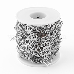 Catene con corona e doppio cuore in acciaio inossidabile 201 anti-appannamento&nbsp;CHS-F015-09P-01