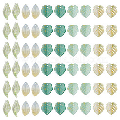 100 Stück 5 Stile Glas- und Goldfolienanhänger&nbsp;GLAA-TA0004-01