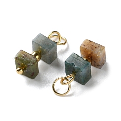 Pendenti con perline cubiche di agata indiana naturale&nbsp;STAS-C120-02G-03