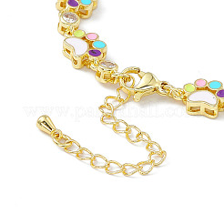 Bracelets chaîne en laiton micro pavé zircone cubique&nbsp;BJEW-P288-02G