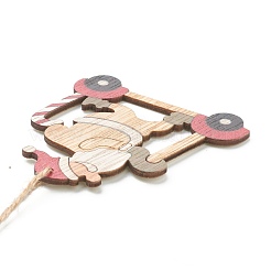 Décorations de pendentif en bois naturel sur le thème de noël&nbsp;HJEW-P010-05