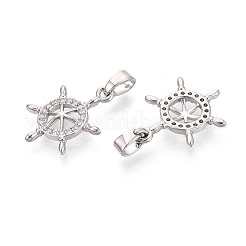 Pendentifs en laiton zircon cubique transparent&nbsp;KK-N259-01P