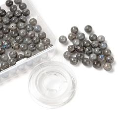 100pcs 8mm Grad aa natürliche Labradorit runde Perlen&nbsp;DIY-LS0002-58