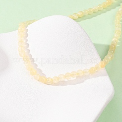 Colliers de perles rondes en jade de soie doré naturel de qualité A de 4 mm&nbsp;GG-CBAA808-03P-A