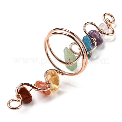 Breiter Ring mit natürlichen gemischten Edelsteinsplittern&nbsp;G-Q1002-08RG
