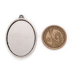Pendentif cabochon plateau ovale en alliage de style tibétain&nbsp;TIBEP-A19948-AS-LF