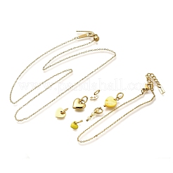 Emaille & Muschelkernperlen & Glasherzanhänger & Halsketten & Armbänder Sets&nbsp;SJEW-Q002-03G