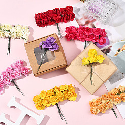 120 Stück 10 Farben künstliche Rosenblume aus Papier&nbsp;DIY-SP0005-83