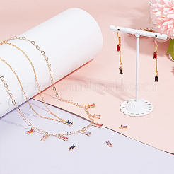 36 Stück 9 Farben goldene Messing Micro Pave Zirkonia Charms&nbsp;KK-PH0010-99