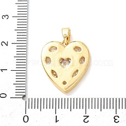 Pendentifs en laiton pavés de zirconiums cubiques transparents pour la Saint-Valentin&nbsp;CU-H001-01G