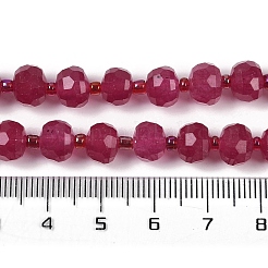 Gefärbt natürlichen weißen Jade Perlen Stränge&nbsp;G-H057-A22-16