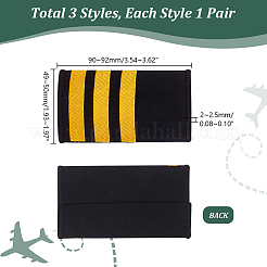 3 paire d'épaulettes de pilote rectangulaires en polyester&nbsp;FIND-GA0003-90A