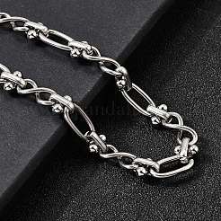 Ovale und Unendlichkeitsglieder-Armbänder aus 304 Edelstahl für Damen&nbsp;BJEW-K226-14A-P