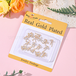 18pcs 6 styles rack placage en laiton micro pavé clair pendentifs en zircone cubique&nbsp;KK-BBC0022-51