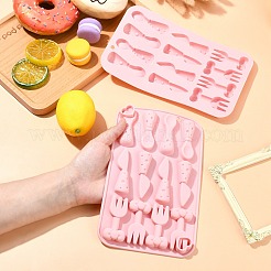 12 moule en silicone en forme de couteau et de fourchette&nbsp;ST-CJ0007-24