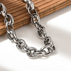 Bracciali con catene a maglie ovali in acciaio inossidabile 304 per uomo e donna&nbsp;BJEW-D042-35P
