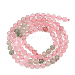 Perles de quartz fraise naturel rouge et vert à dégradé de couleurs&nbsp;GG-NH0007-D02-01