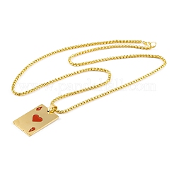 Collane con ciondolo in acciaio inossidabile poker 201&nbsp;NJEW-F320-03G-01