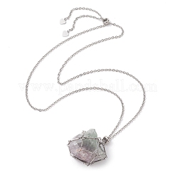 201 Halskette mit Käfiganhänger aus Kristallstein&nbsp;NJEW-JN04765-02