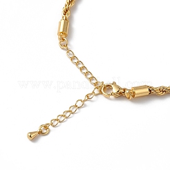 Bracelet de chaîne de corde de laiton de placage de support pour des femmes&nbsp;BJEW-C020-11A-G