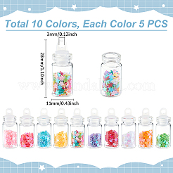 50pcs 10 Farben transparente Glasanhänger&nbsp;GLAA-UN0001-19