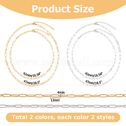 12 collar de cadena con clip de acero inoxidable quirúrgico 316L&nbsp;NJEW-HS00005