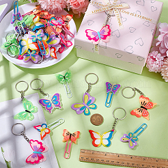 24 x Schlüsselanhänger mit Schmetterlings-PVC-Anhänger&nbsp;DIY-WR0005-06
