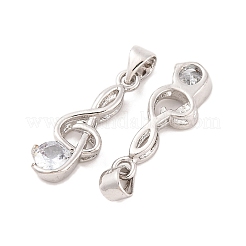 Nota musicale platino reale placcato in ottone cubica ciondoli zirconia&nbsp;ZIRC-R014-09