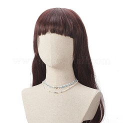 2 stücke 2 stil natürliche weiße jade & Bunte Malerei bösen blick perlenketten set&nbsp;NJEW-JN04172