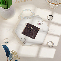 1 quadratische Ring-Aufbewahrungstaschen aus Leder mit Druckknopf&nbsp;ABAG-CL0001-23