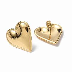 Pendientes de botón con forma de corazón de acero inoxidable 304 con revestimiento iónico (IP) para mujer&nbsp;EJEW-F300-16G