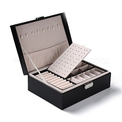 PU-Kunstleder-Schmuck-Organizer-Box mit Schloss&nbsp;CON-P016-B03