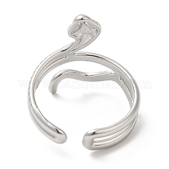 Anello aperto a forma di serpente in acciaio inossidabile 304 anti-ossidazione per donna&nbsp;RJEW-I098-01P