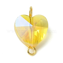 6 Stück 6 Farben Glas-Herz-Anschluss-Charms&nbsp;PALLOY-JF03072