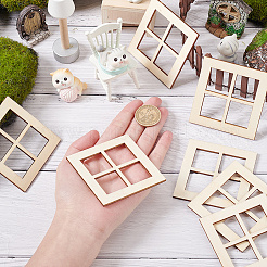 Mini-Puppenhaus-Fenstermöbelzubehör aus Holz&nbsp;DJEW-WH0015-112