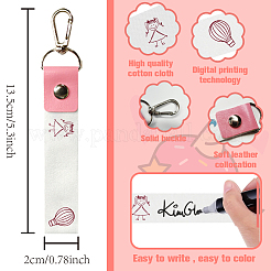 Portachiavi con segna nome in pelle sintetica e cotone&nbsp;AJEW-WH0514-034