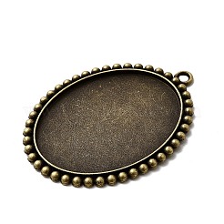 Tibetischen Stil Anhänger cabochon Fassungen mit antiken metallic Farbe und erhöht Skulptur sind voller Retro-Stil&nbsp;X-TIBEP-M018-136AB-NF
