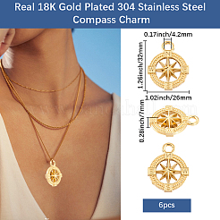 6 pendentif en acier inoxydable 304&nbsp;STAS-BBC0010-75