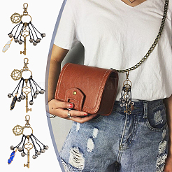 3 pièce 3 styles de décorations de pendentif en alliage et en verre&nbsp;KEYC-OC00003