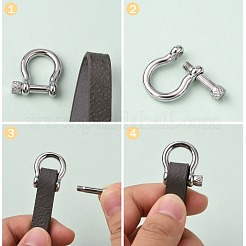 Anlaufgeschützte D-Ring-Ankerschäkelverschlüsse aus Edelstahl 304&nbsp;STAS-Z017-16P