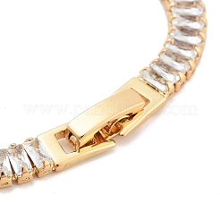 Bracelets à maillons rectangulaires en zircone cubique transparente&nbsp;BJEW-YWC0002-11A-G