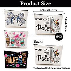 4 pochette cosmétique en polyester imprimée pour soins infirmiers&nbsp;AJEW-WH20158-001