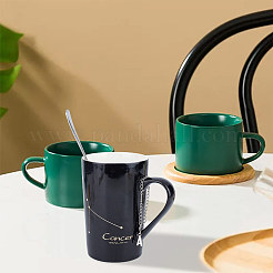 Lettre a ~ z décorations pendentif poignée de tasse en alliage&nbsp;HJEW-AB00426