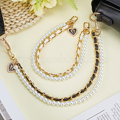 2 chaîne de dragonne pour téléphone en cuir PU et perles en plastique&nbsp;AJEW-CN0003-47B
