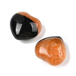 Pierre de palmier en forme de cœur en agate naturelle (teinte et chauffée)&nbsp;G-Q021-04C