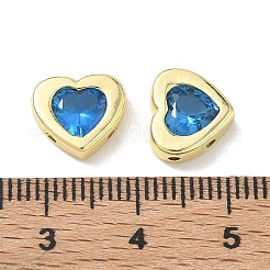 Perles de verre bleuet pavées de laiton pour la Saint-Valentin&nbsp;KK-A300-06G