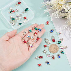 40 stücke 10 stil legierung strass cabochons&nbsp;ALRI-GA0001-01