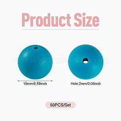 50pcs perles de silicone écologiques de qualité alimentaire&nbsp;SIL-TADJ0001-03H