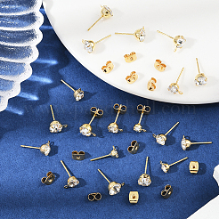 Messing strass ohrstecker Zubehör&nbsp;KK-BBC0021-13G